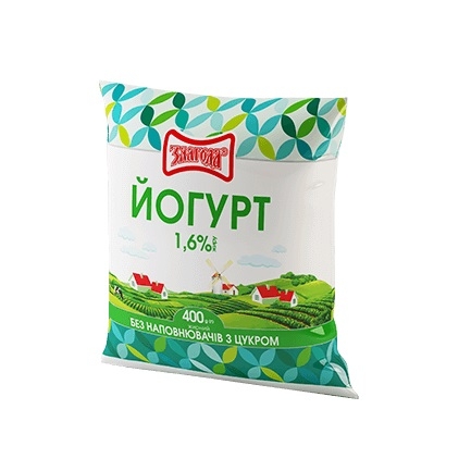 Йогурт питний ЗЛАГОДА без наповнювача, 1,6%, 400 г